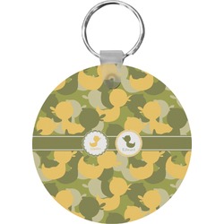 Rubber Duckie Camo Round Plastic Keychain (Personalized)