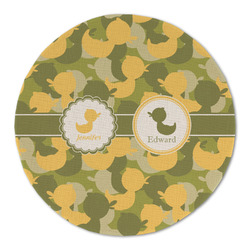 Rubber Duckie Camo Round Linen Placemat (Personalized)