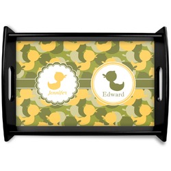 Rubber Duckie Camo Black Wooden Tray - Small (Personalized)