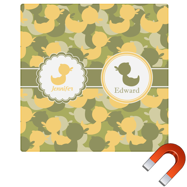 Custom Rubber Duckie Camo Square Car Magnet - 10" (Personalized)