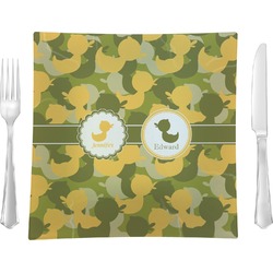 Rubber Duckie Camo Glass Square Lunch / Dinner Plate 9.5" (Personalized)