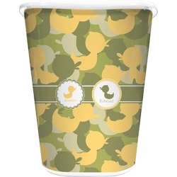 Rubber Duckie Camo Waste Basket - Double Sided (White) (Personalized)