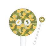 Rubber Duckie Camo 5.5" Round Plastic Stir Sticks - White - Single Sided (Personalized)