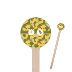 Rubber Duckie Camo 7.5" Round Wooden Stir Sticks - Double Sided (Personalized)
