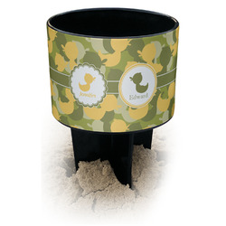 Rubber Duckie Camo Black Beach Spiker Drink Holder (Personalized)