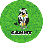 Cow Golfer Multipurpose Round Labels - 1" (Personalized)