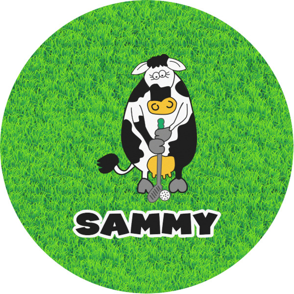 Custom Cow Golfer Multipurpose Round Labels - 1" (Personalized)