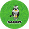 Cow Golfer 1" Multipurpose Round Labels - Single Sticker