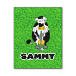 Cow Golfer Wood Print - 11x14 (Personalized)