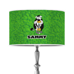 Cow Golfer 12" Drum Lamp Shade - Poly-film (Personalized)