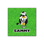 Cow Golfer Wood Print - 12x12 (Personalized)