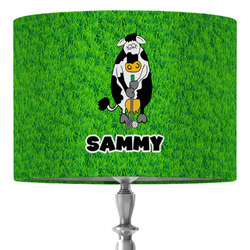 Cow Golfer 16" Drum Lamp Shade - Fabric (Personalized)