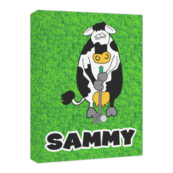 Custom Cow Golfer Canvas Print - 16x20 (Personalized)