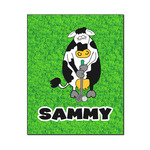 Cow Golfer Wood Print - 16x20 (Personalized)