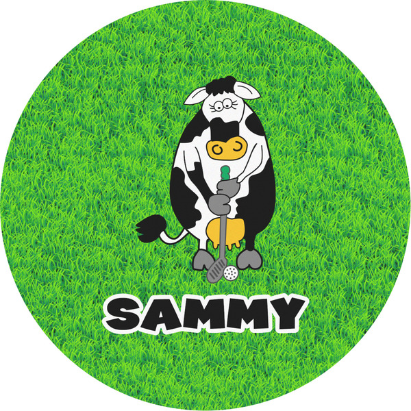 Custom Cow Golfer Multipurpose Round Labels - 2" (Personalized)