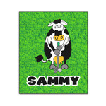 Cow Golfer Wood Print - 20x24 (Personalized)