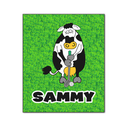 Cow Golfer Wood Print - 20x24 (Personalized)