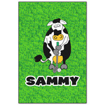 Cow Golfer Wood Print - 20x30 (Personalized)