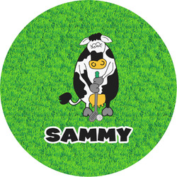 Cow Golfer Multipurpose Round Labels - Custom Sized (Personalized)