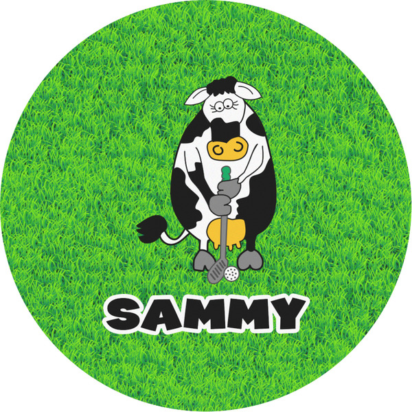 Custom Cow Golfer Multipurpose Round Labels - 3" (Personalized)