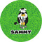 Cow Golfer 3" Multipurpose Round Labels - Single Sticker