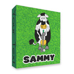 Cow Golfer 3 Ring Binder - Full Wrap - 2" (Personalized)