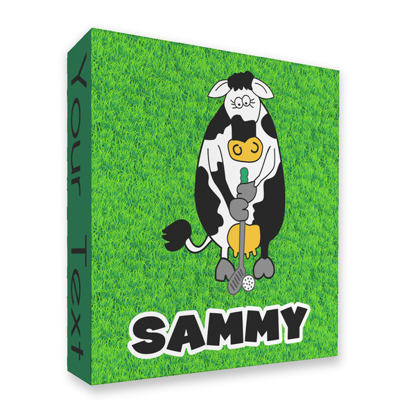 Custom Cow Golfer 3 Ring Binder - Full Wrap - 2" (Personalized)