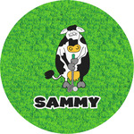 Cow Golfer Multipurpose Round Labels - 4" (Personalized)