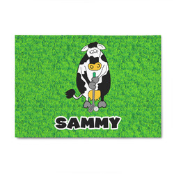 Cow Golfer 4' x 6' Patio Rug (Personalized)