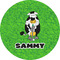 Cow Golfer 5" Multipurpose Round Label - Single Sticker