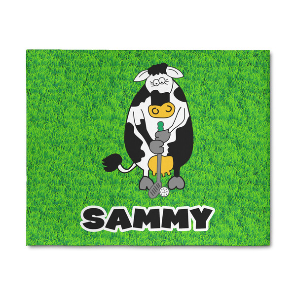 Custom Cow Golfer 8' x 10' Indoor Area Rug (Personalized)