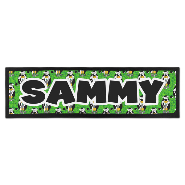 Custom Cow Golfer Bar Mat - Large (Personalized)