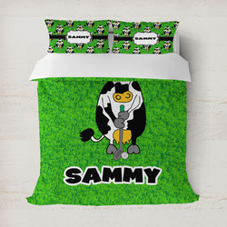 Cow Golfer Duvet Cover Set - Full / Queen (Personalized)
