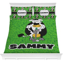 Cow Golfer Comforter Set - Full / Queen (Personalized)