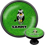 Cow Golfer Cabinet Knob (Black) (Personalized)