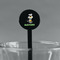 Cow Golfer Black Plastic 7" Stir Stick - Round - Main