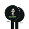 Cow Golfer Black Plastic 7" Stir Stick - Single Sided - Round - Front & Back