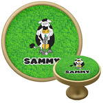 Cow Golfer Cabinet Knob - Gold (Personalized)