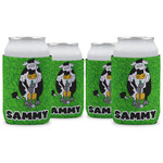 Cow Golfer Can Cooler (12 oz) - Set of 4 w/ Name or Text