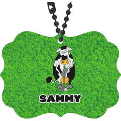 Cow Golfer Rear View Mirror Decor (Personalized)