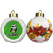 Cow Golfer Ceramic Christmas Ornament - Poinsettias (APPROVAL)