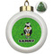 Cow Golfer Ceramic Christmas Ornament - Xmas Tree (Front View)