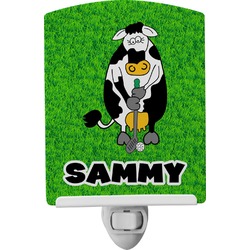 Cow Golfer Ceramic Night Light (Personalized)