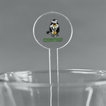 Cow Golfer 7" Round Plastic Stir Sticks - Clear (Personalized)