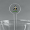 Cow Golfer Clear Plastic 7" Stir Stick - Round - Main