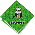 Cow Golfer Cloth Cocktail Napkin - Single w/ Name or Text