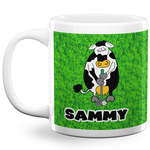 Cow Golfer 20 Oz Coffee Mug - White (Personalized)