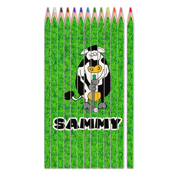 Custom Cow Golfer Colored Pencils (Personalized)