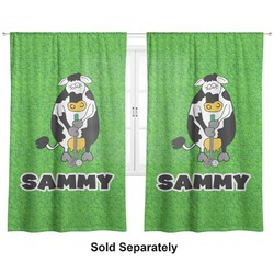 Cow Golfer Curtain Panel - Custom Size (Personalized)