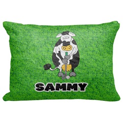 Cow Golfer Decorative Baby Pillowcase - 16"x12" (Personalized)